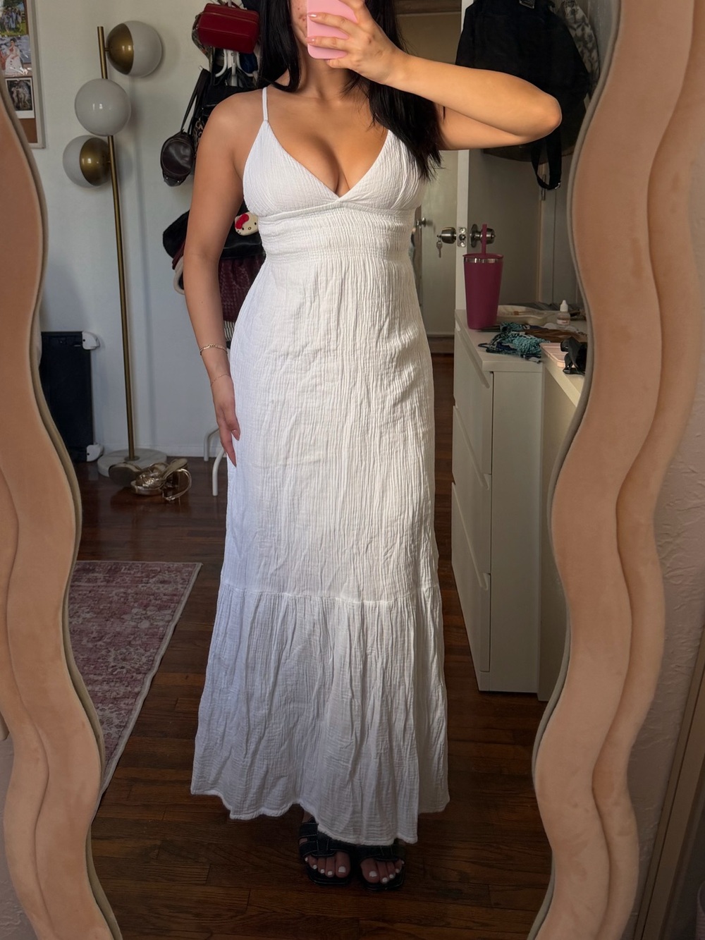 Sim & Sam textured maxi tank dress